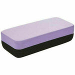 Foam whiteboard eraser with purple top and black base for dry wipe and chalk cleaning