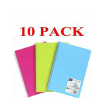10 pack of A4 spiral-bound visual art diaries with pink, green, and blue covers