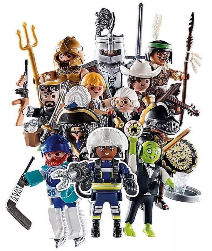 Playmobil action figures with diverse costumes and accessories for imaginative play