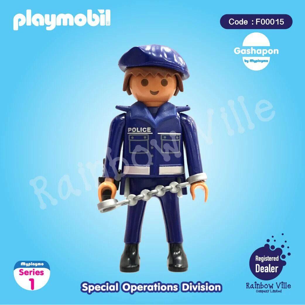 Playmobil police officer figure with handcuffs, Special Operations Division