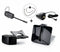 Plantronics office phone headset with charging base and power adapter for business communication
