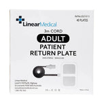 Linear Medical Adult Patient Return Plate with 3m Cord, Non-Sterile Single Use, 40 Plates