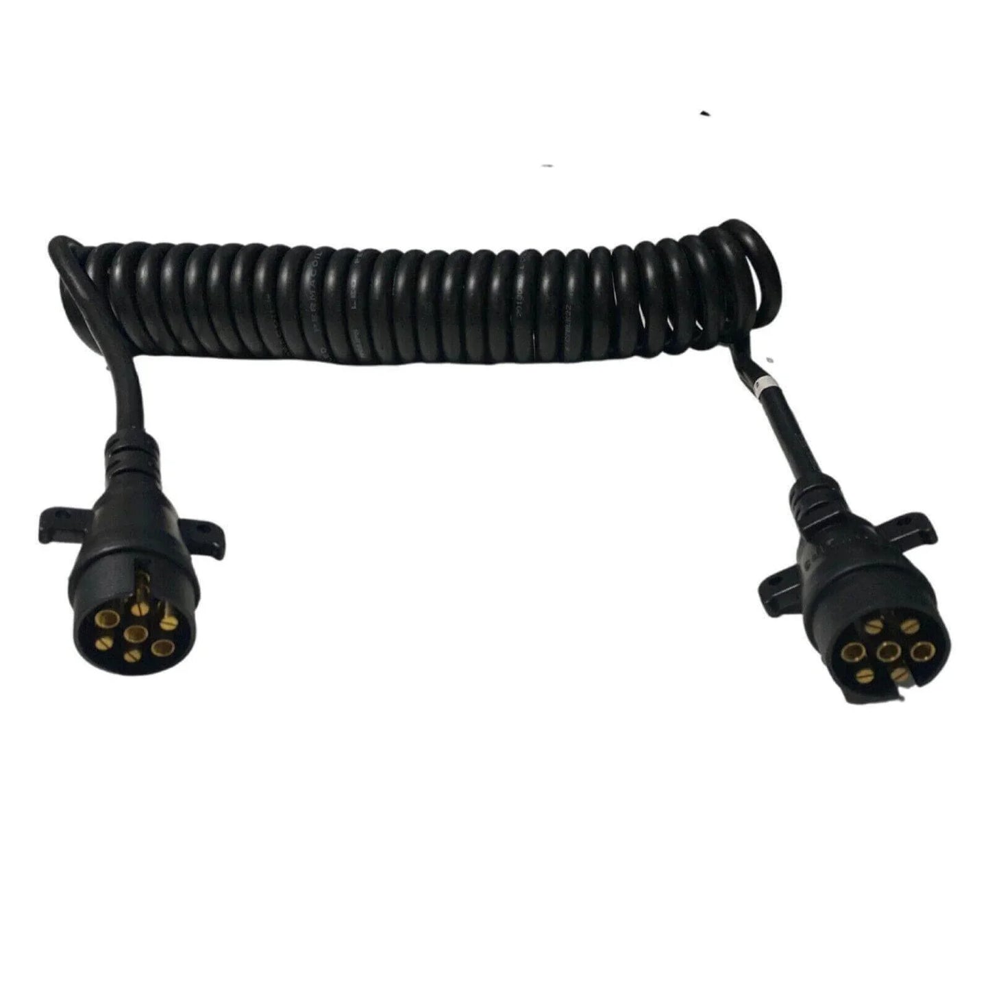 7 core black coiled Suzi electrical cable with round connectors for truck trailers