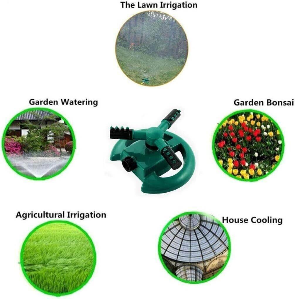 Green garden sprinkler for lawn, garden, agricultural irrigation, and house cooling