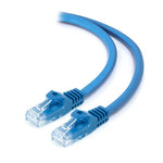 Blue Ethernet cable with clear connectors for networking and office systems