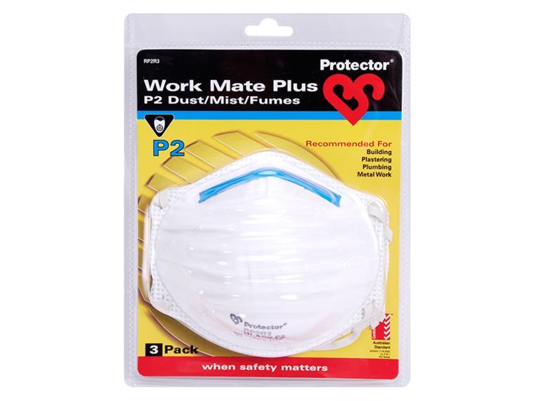 P2 Rated Protector P2 Workmate Plus Disposable Face Respirator (Pack of 3 )