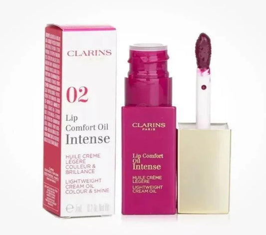 Clarins Lip Comfort Oil Intense in shade 02, lightweight cream oil for color and shine