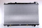 Silver automotive radiator with black frame and brass fittings for vehicle cooling systems