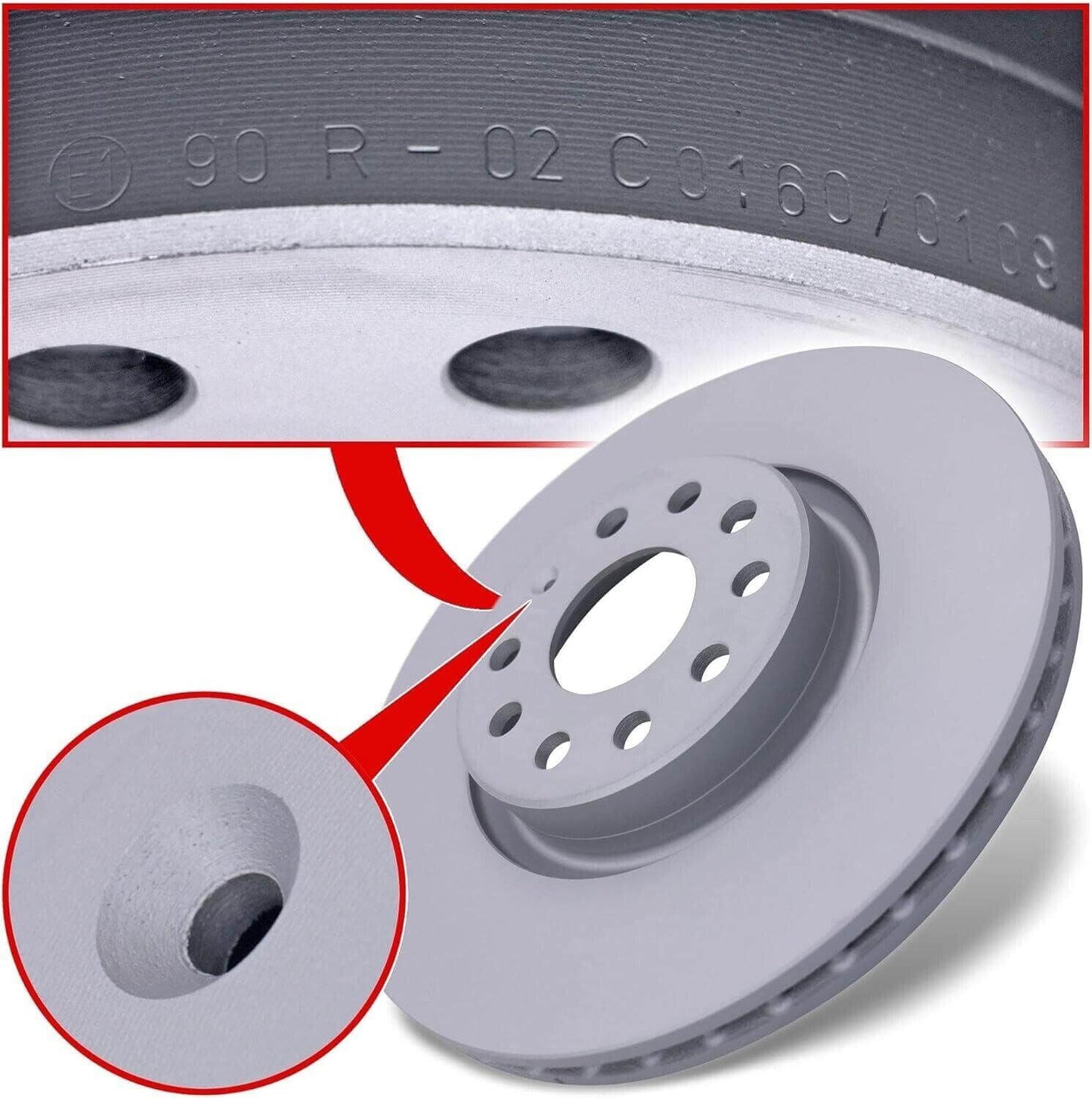 Zimmermann 100.3300.20 Front Disc Brake Rotor Pair for VOLKSWAGEN 100 3300 20