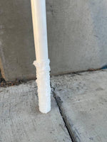 White plastic pipe with textured grip, suitable for industrial or agricultural use