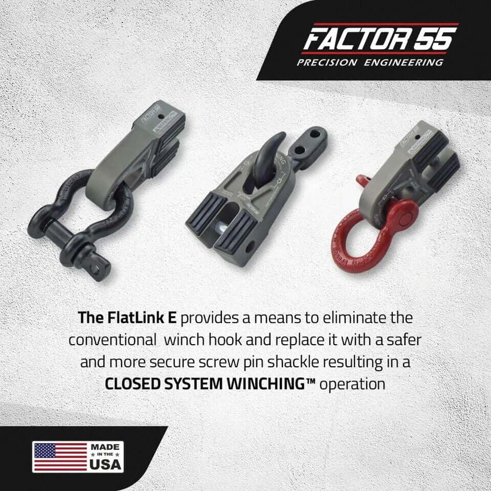 FACTOR 55 Flatlink Expert 7250Kg- Blue Heavy-Duty Tow Winch Made in USA