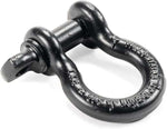 Heavy-duty black D shackle for tractor and truck parts, rated 3/4 inch 5.5 ton capacity