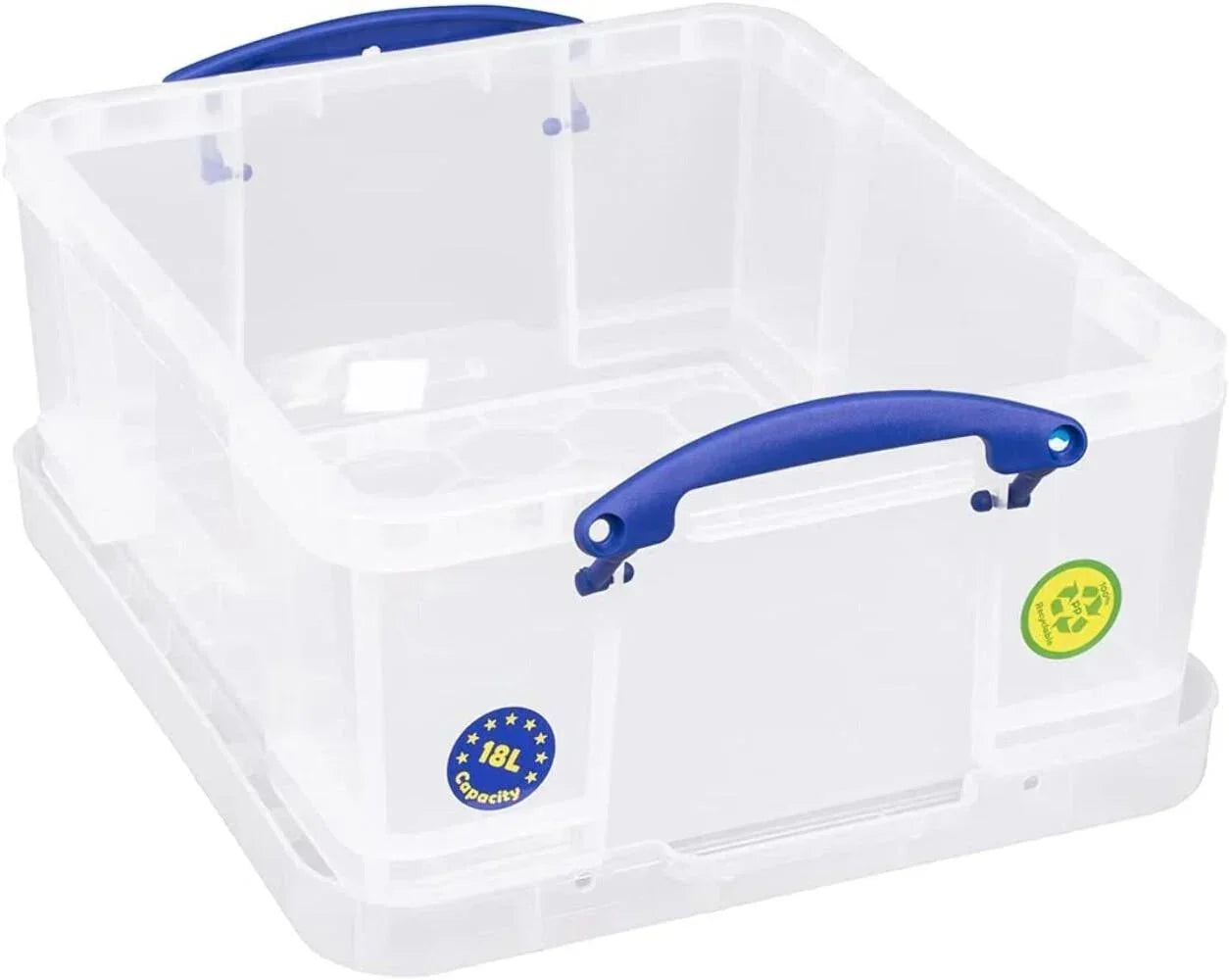 Really Useful 18L Box Clear 480 W x 390 D x 200 H mm Stackable Storage Box