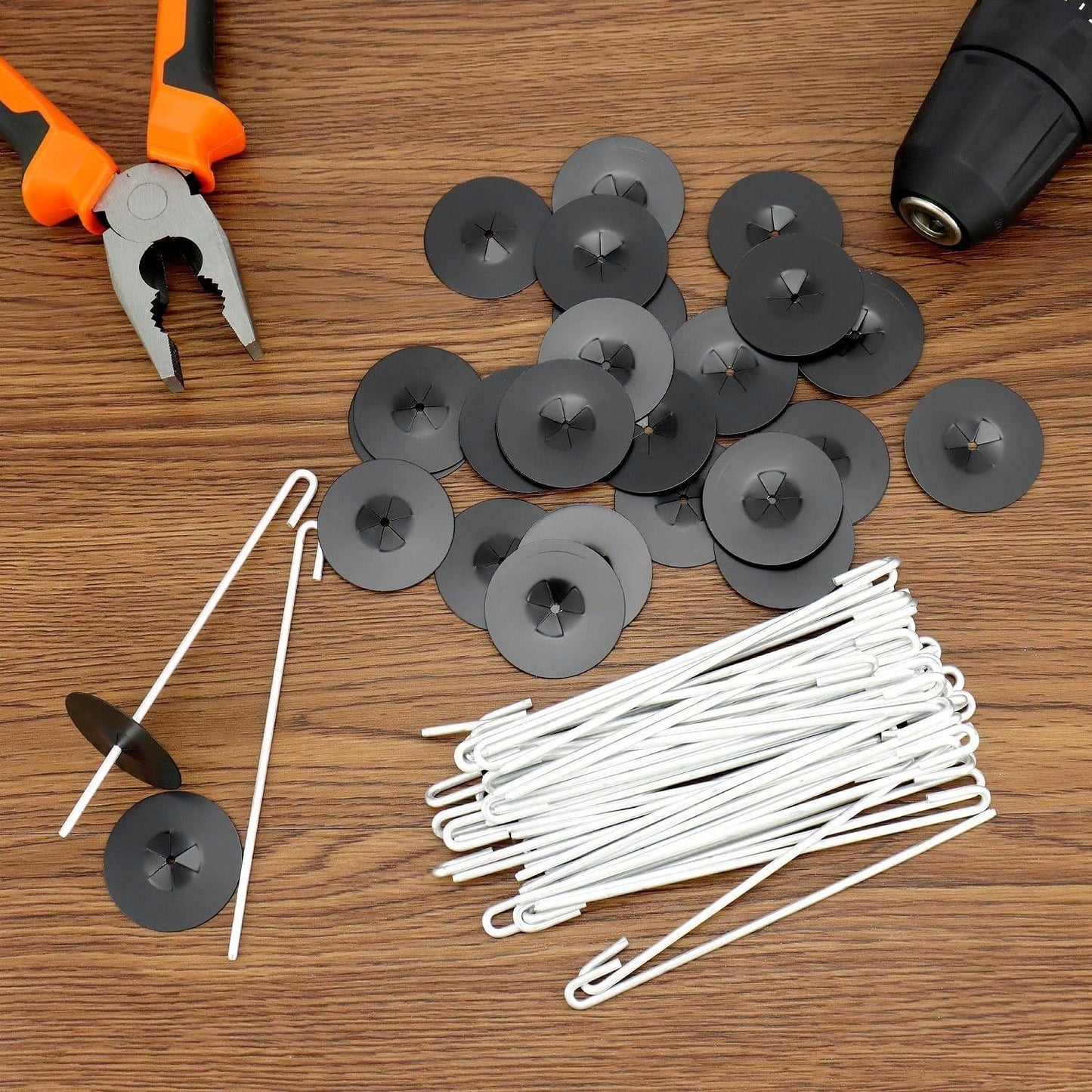 QWORK 100-Pack Stainless Steel Solar Panel Guard Clips with Self-Locking 38mm