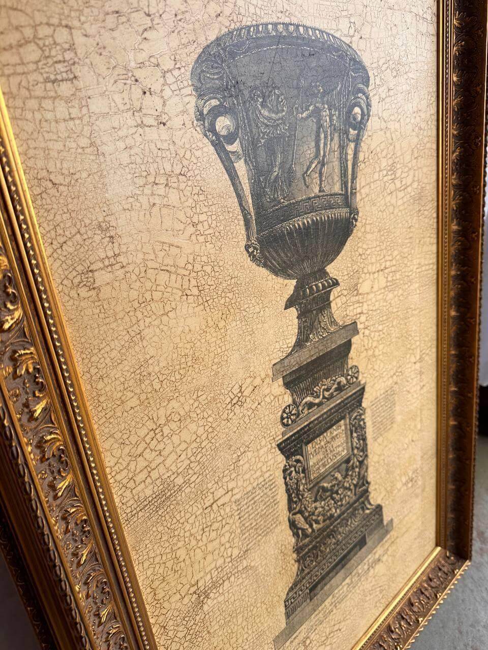 Aged Artwork Hand Made Art Framed size 64x98cm Around 1986 Licensed Reproduction