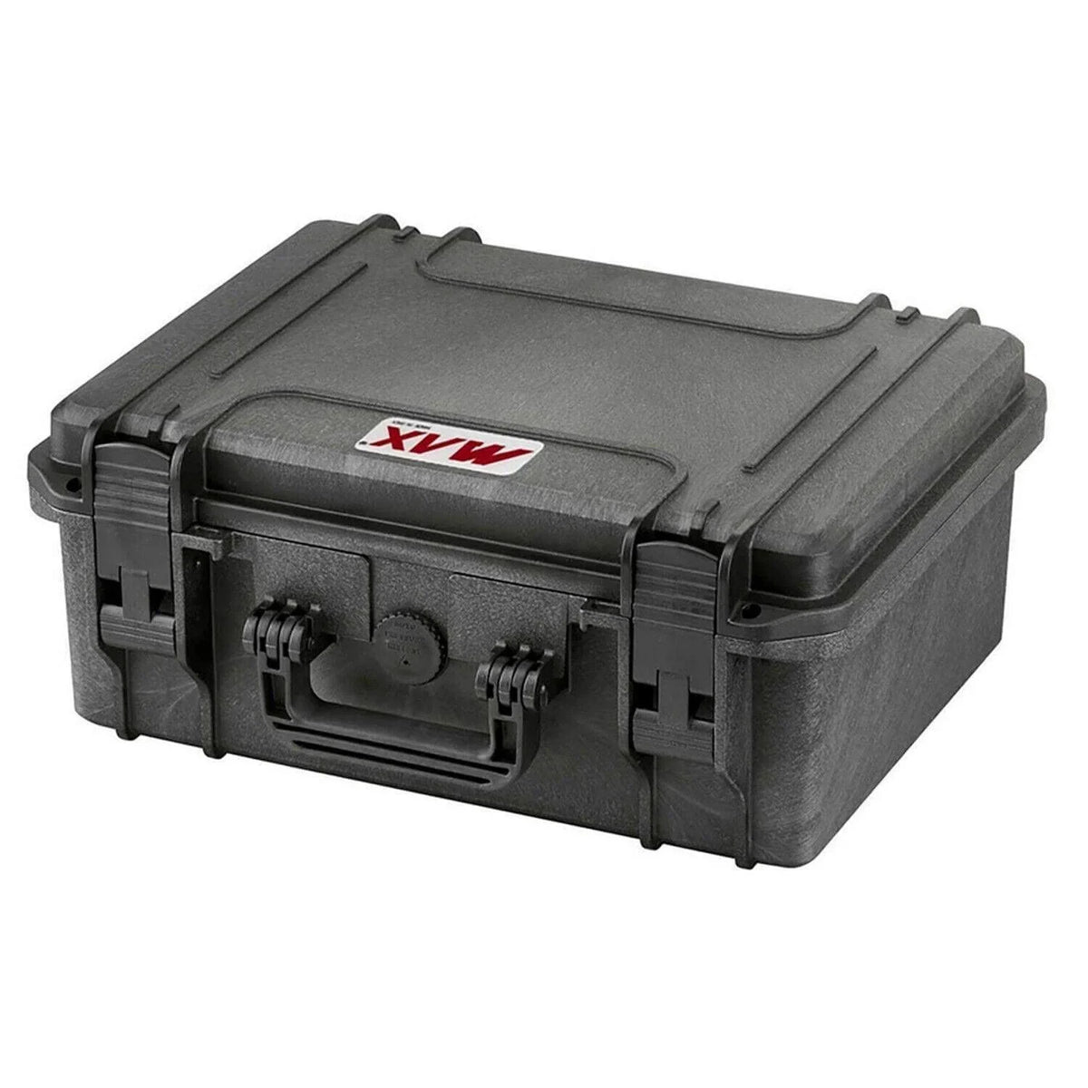 Black MAX rugged waterproof storage case with secure latches and handle for tools or equipment