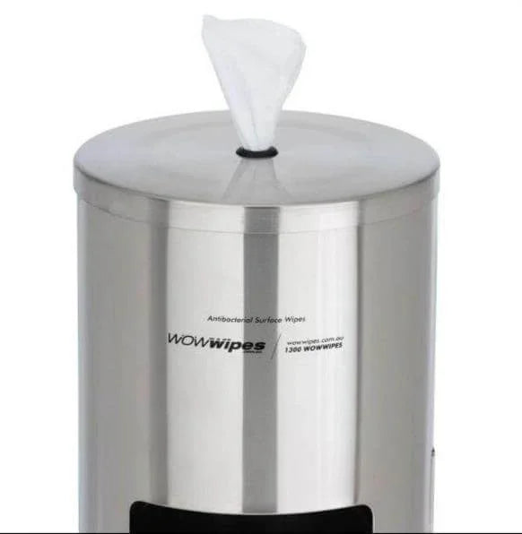 Wow Wipes Standing Stainless Steel Dispenser + Bin Freestanding