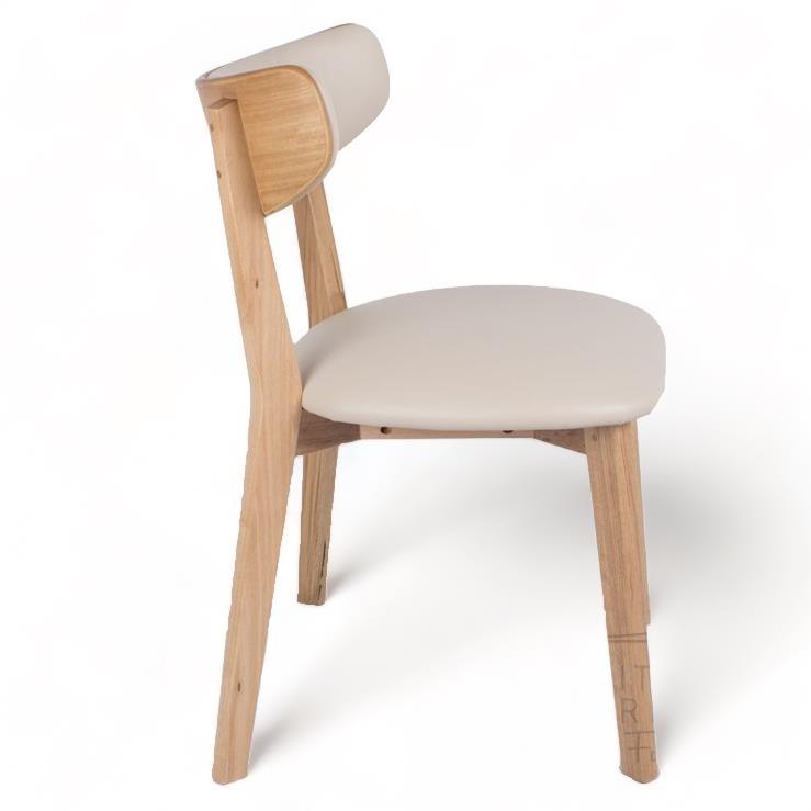 Oslo Taupe PU Australian Hardwood Dining Chair- Taupe PU seat