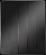 Black PVC roll table cover with vertical panels, durable plastic tablecloth for commercial use