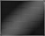Black brushed metal panel with horizontal grooves, industrial design