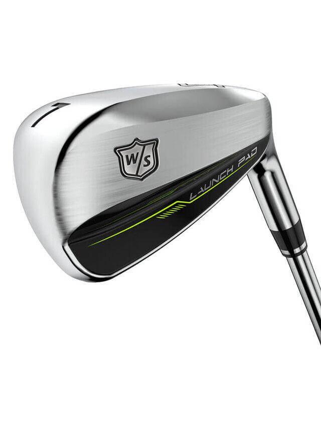 WS Launch Pad golf iron with sleek metallic finish and green accents