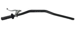 Black motorcycle handlebar with brake lever and grip, compatible with AGCO and EATON parts