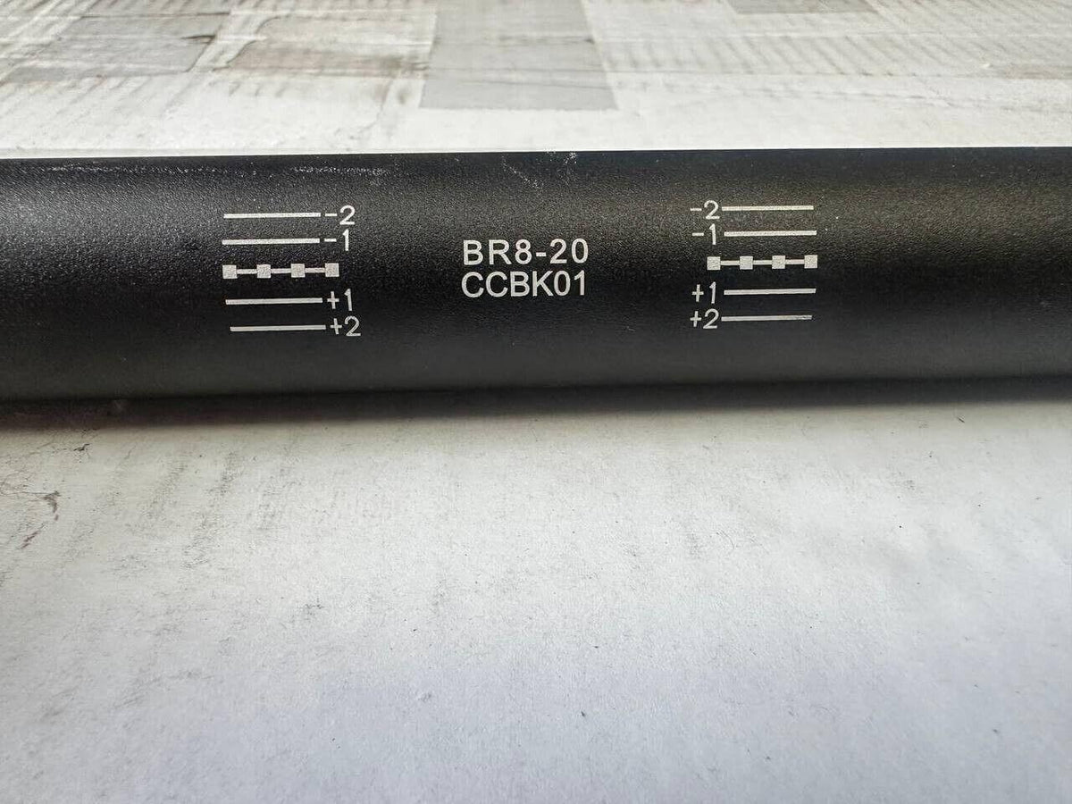 Black BR8-20 CCBK01 tractor part with measurement markings for precision alignment
