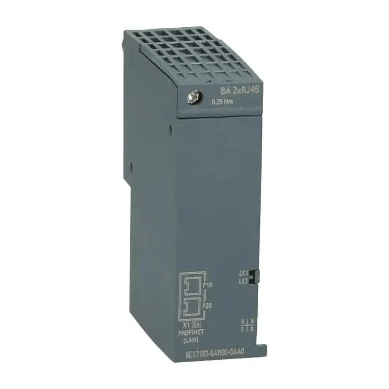 Industrial PLC module with PROFINET LAN ports and RJ45 connectors for automation systems
