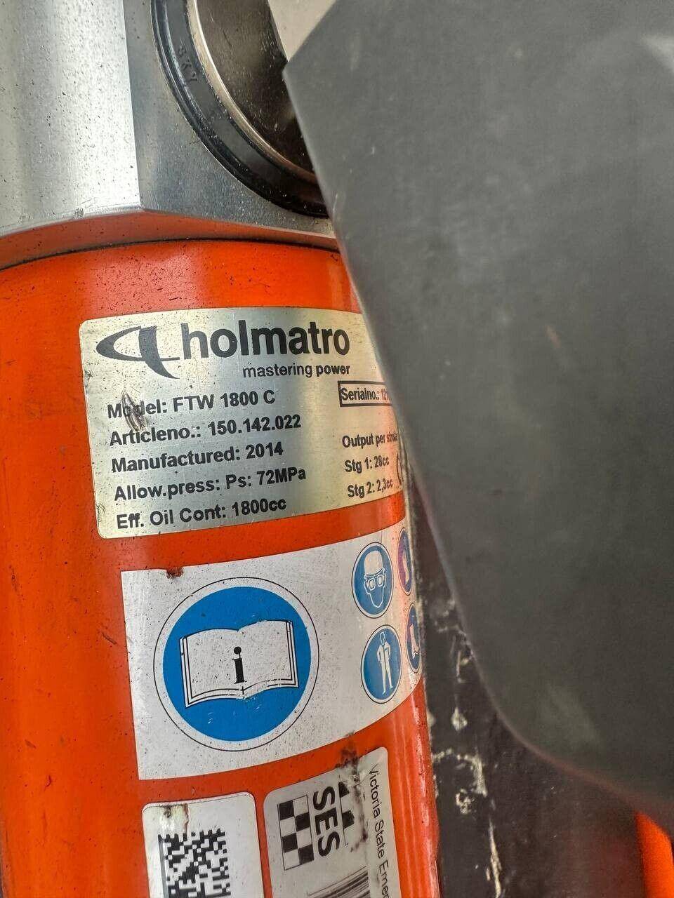 Holmatro FTW 1800 C Foot Operated Pump 2 Stage 72MPa 1800cc 6 Months Warranty