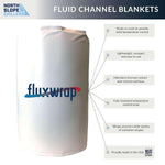 Fluxwrap fluid channel blanket for temperature control, lightweight & insulated, made in USA
