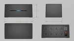 KAI power strip with multiple outlets, USB ports, and dimensions shown for office or home use
