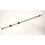 Stainless steel tractor part shaft with black collars, compatible with AGCO and EATON equipment