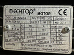 TECHTOP motor nameplate with specs, IP55 rating, 5.5kW, 1440 RPM, supplied by TECHTOP Australia