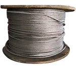 Heavy-duty steel wire rope on wooden spool for industrial, tractor, or truck applications