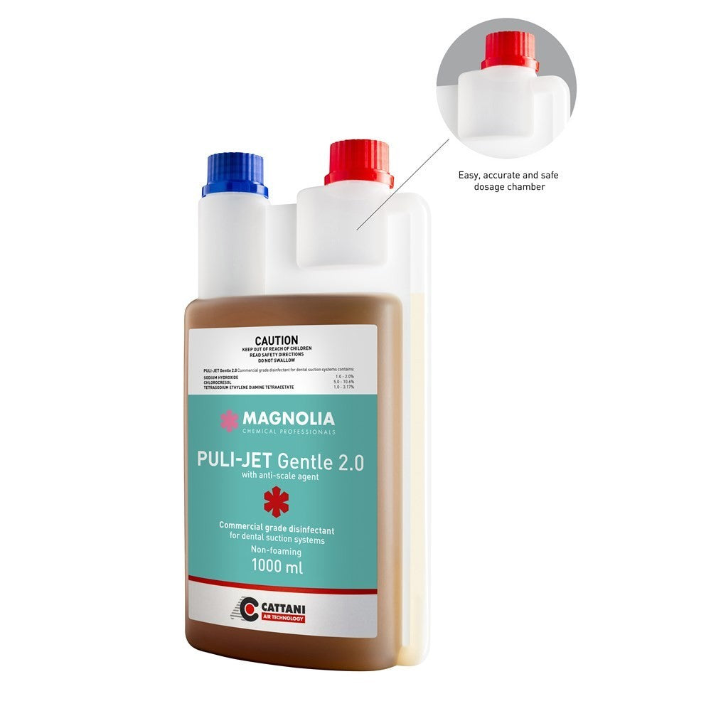 Cattani Dental Puli-Jet Gentle 2.0 Cleaner Disinfectant for Suction 1 Liter