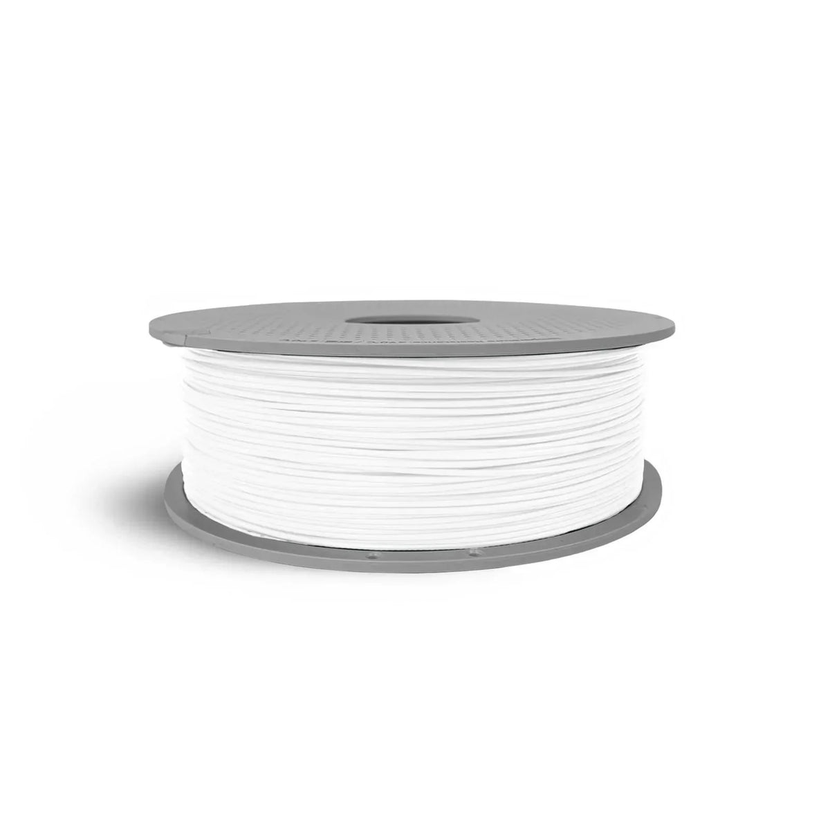 White PVC roll table cover on gray spool, durable plastic tablecloth for commercial use