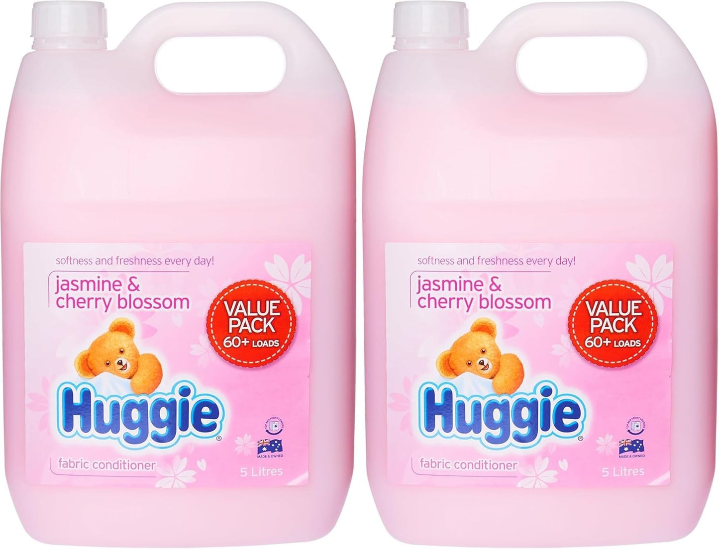 2x Huggie Jasmine and Cherry Blossom Fabric Conditioner