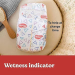 Huggies diaper with wetness indicator for easy change time detection