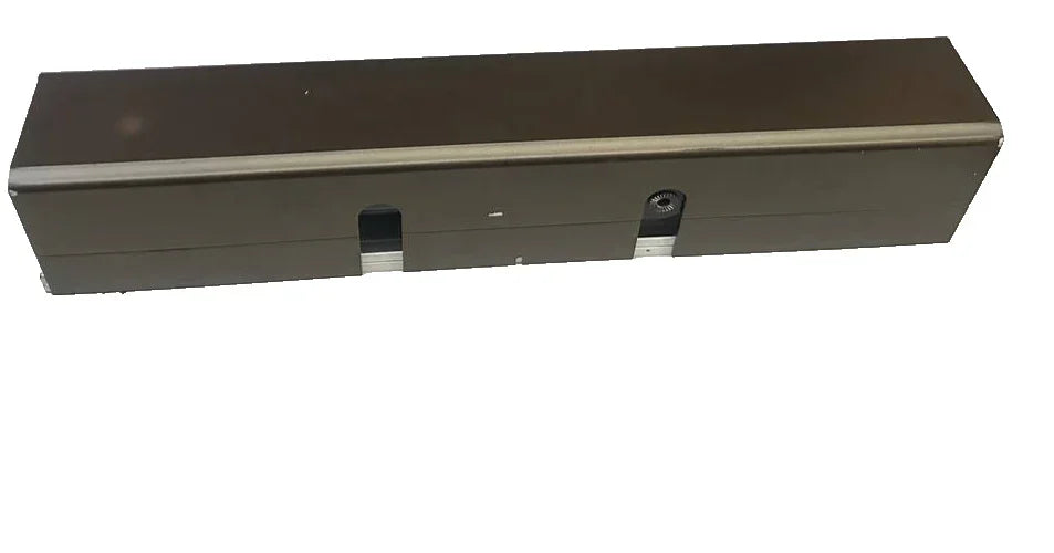 Brown metal storage box with lock slots for office or industrial use