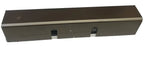Brown metal storage box with lock slots for office or industrial use