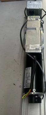 Electric linear actuator with power supply, cables, and control box for industrial use