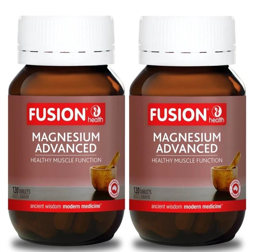 2 x Fusion Health Organic Magnesium Advanced 120 Tablets | Free Same-Day Shippin