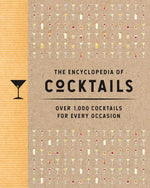 The Encyclopedia of Cocktails book cover with 1000+ drink recipes and martini glass design