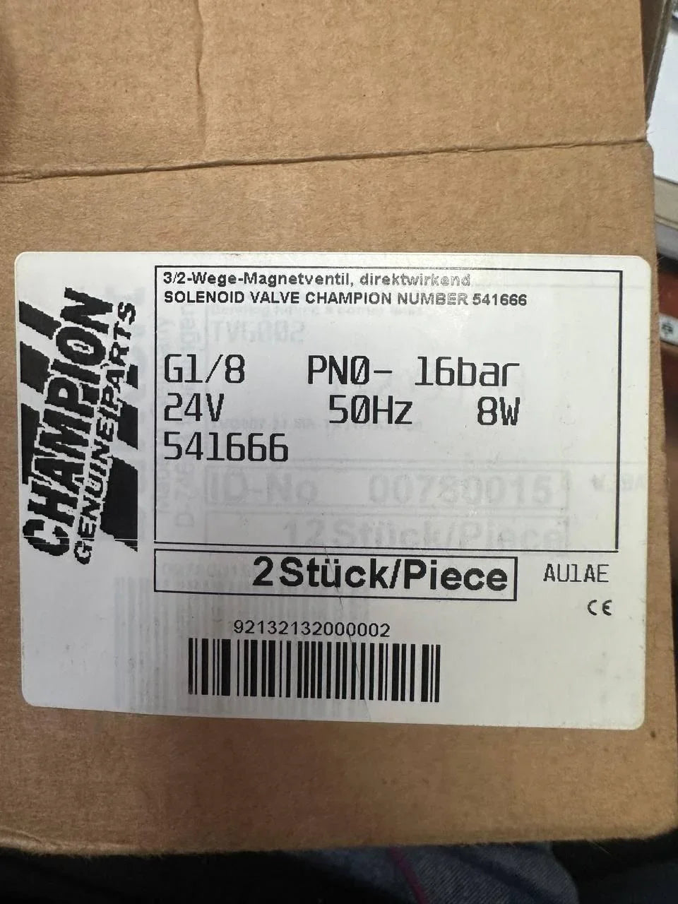 24V solenoid valve champion 541666 PN0-16bar 50HZ 8w