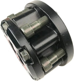 Black tractor PTO clutch with threaded bolts, heavy-duty farm equipment part