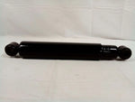 Black hydraulic cylinder for tractor or heavy equipment parts, durable industrial component