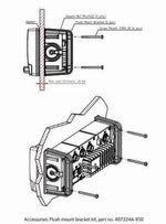 Flush mount bracket kit for industrial equipment, part #407224A-950, with screws and socket assembly