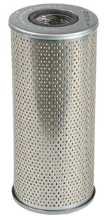 Cylindrical metal oil filter with perforated housing for tractor or truck engine maintenance