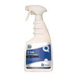 Q2 Q-San Non-Rinse Sanitiser 750mL spray bottle for food surfaces, professional contractor cleaning product