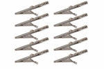 Set of metallic alligator clips for electrical or industrial use